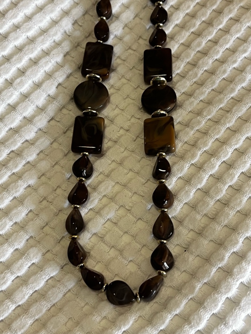 Tiger Eye look  Beaded Women's Large 32” Necklace